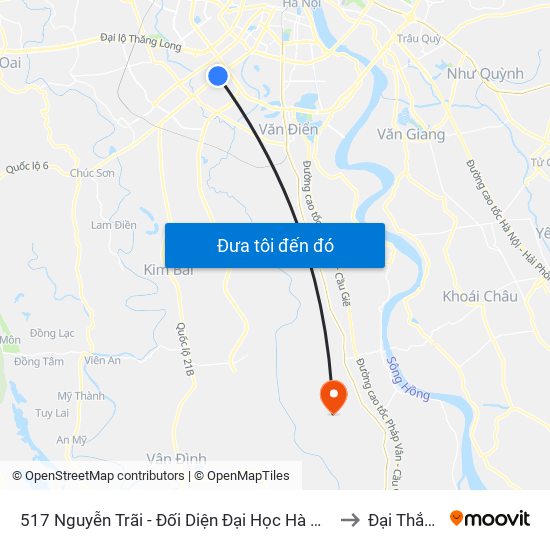 517 Nguyễn Trãi - Đối Diện Đại Học Hà Nội to Đại Thắng map