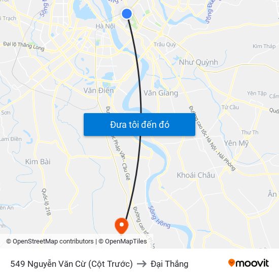 549 Nguyễn Văn Cừ (Cột Trước) to Đại Thắng map