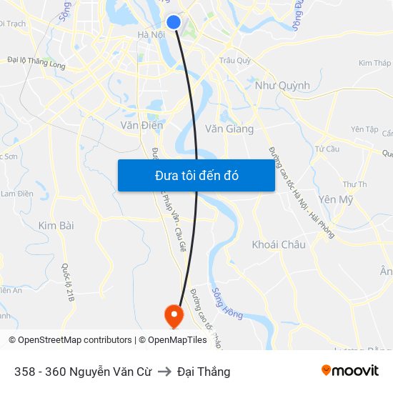 358 - 360 Nguyễn Văn Cừ to Đại Thắng map