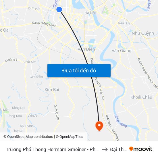 Số 9 Phạm Văn Đồng to Đại Thắng map