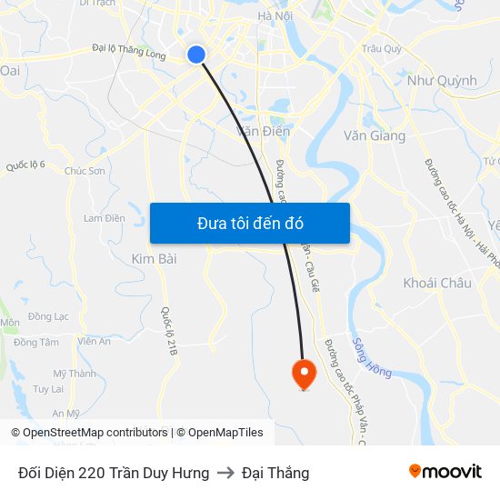 Đối Diện 220 Trần Duy Hưng to Đại Thắng map