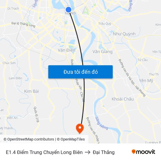 E1.4 Điểm Trung Chuyển Long Biên to Đại Thắng map