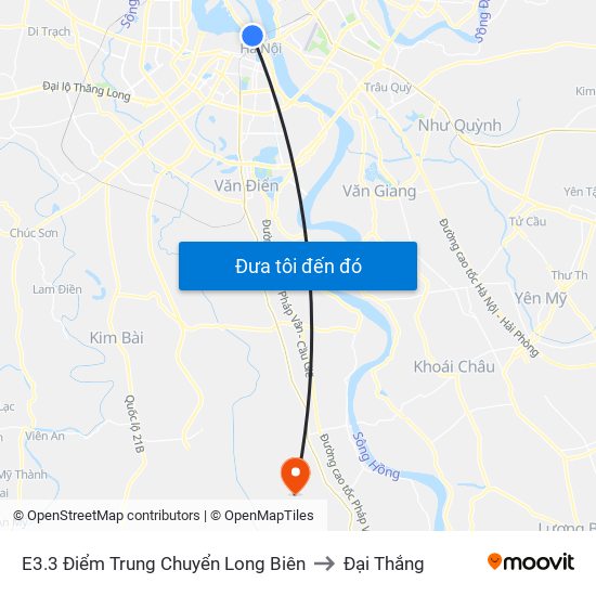 E3.3 Điểm Trung Chuyển Long Biên to Đại Thắng map