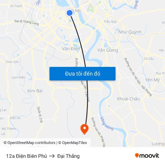 12a Điện Biên Phủ to Đại Thắng map