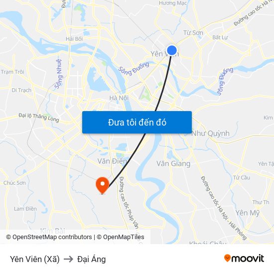 Yên Viên (Xã) to Đại Áng map