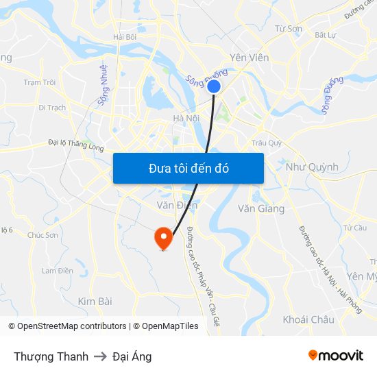 Thượng Thanh to Đại Áng map