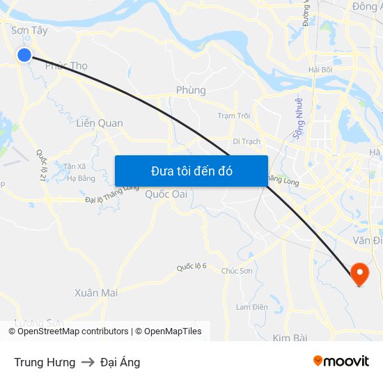 Trung Hưng to Đại Áng map