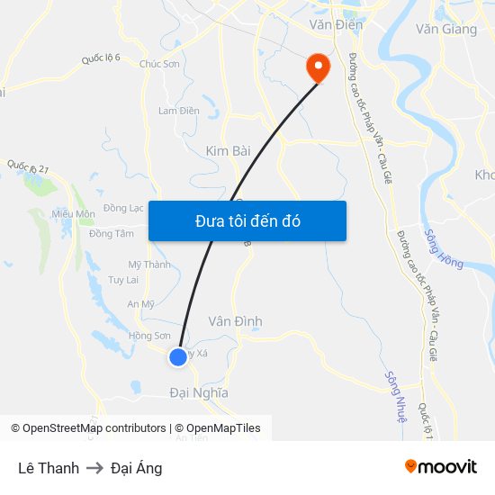 Lê Thanh to Đại Áng map