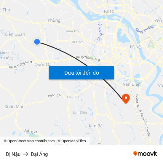 Dị Nậu to Đại Áng map