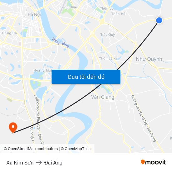 Xã Kim Sơn to Đại Áng map