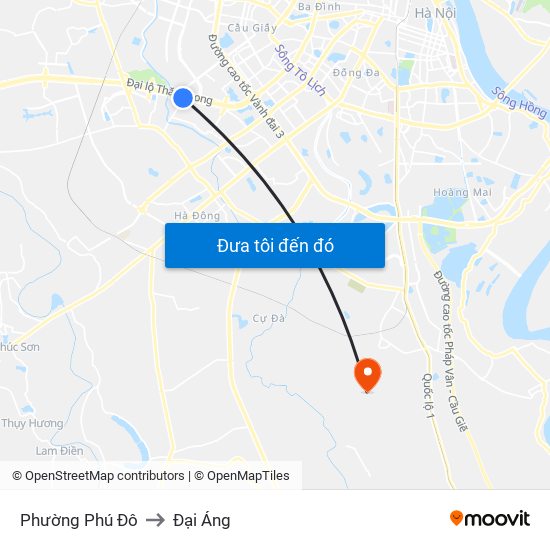 Phường Phú Đô to Đại Áng map