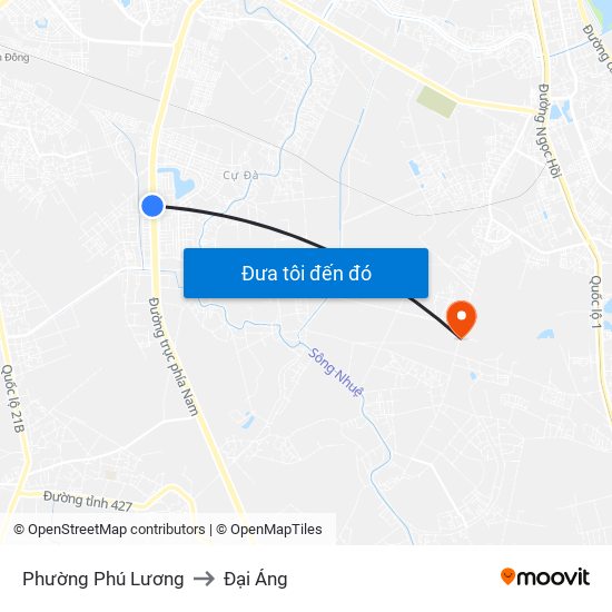 Phường Phú Lương to Đại Áng map