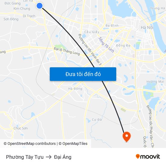 Phường Tây Tựu to Đại Áng map