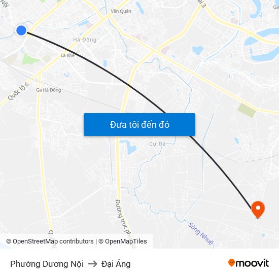 Phường Dương Nội to Đại Áng map