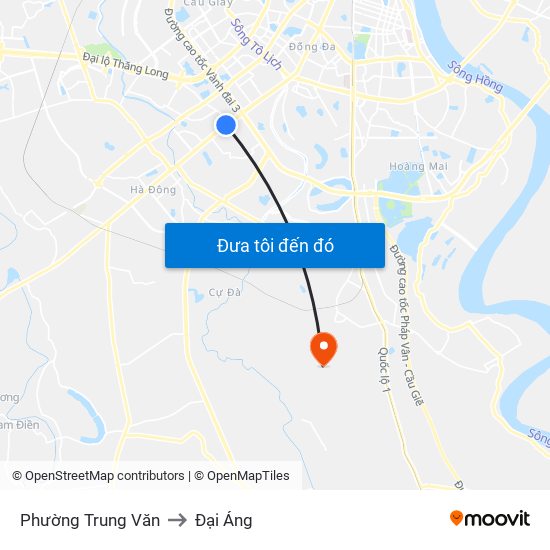 Phường Trung Văn to Đại Áng map