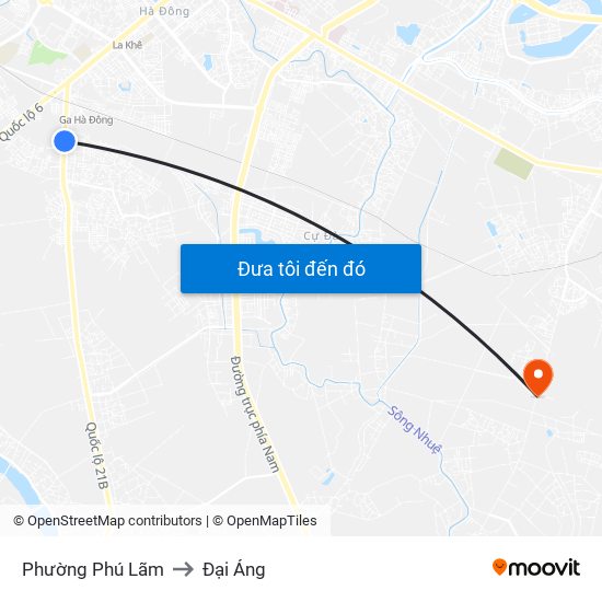 Phường Phú Lãm to Đại Áng map