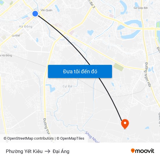 Phường Yết Kiêu to Đại Áng map