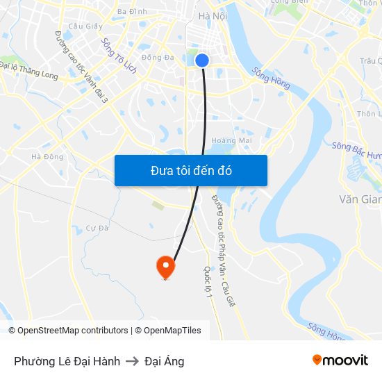 Phường Lê Đại Hành to Đại Áng map