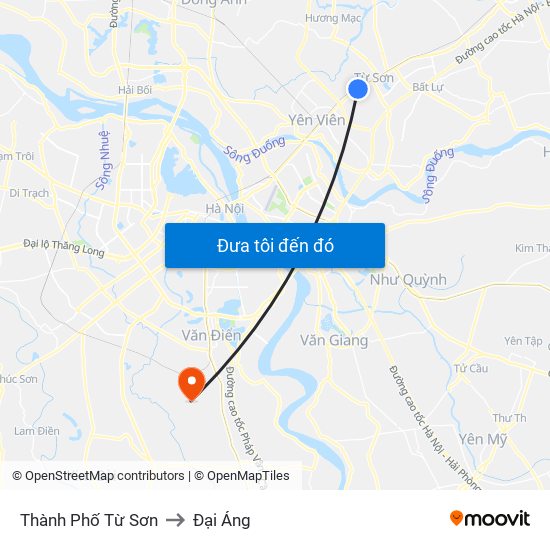 Thành Phố Từ Sơn to Đại Áng map