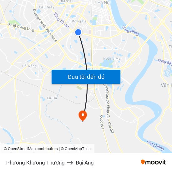 Phường Khương Thượng to Đại Áng map