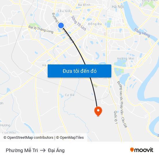 Phường Mễ Trì to Đại Áng map