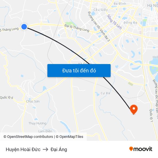 Huyện Hoài Đức to Đại Áng map