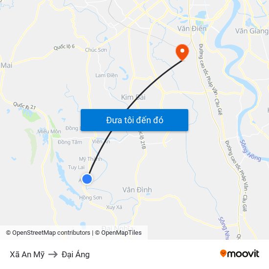 Xã An Mỹ to Đại Áng map