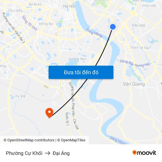 Phường Cự Khối to Đại Áng map