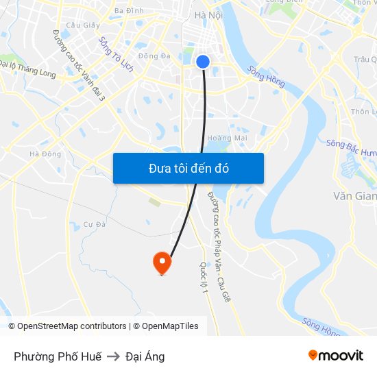 Phường Phố Huế to Đại Áng map