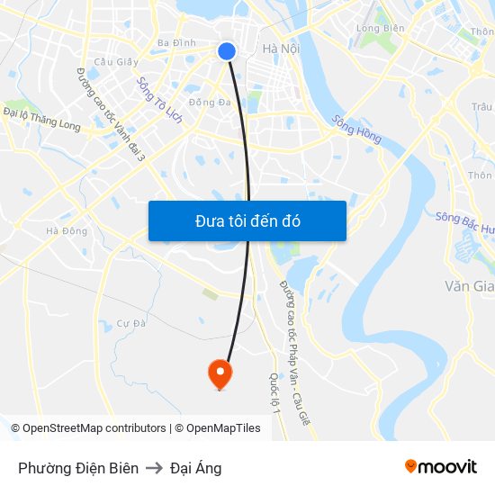 Phường Điện Biên to Đại Áng map