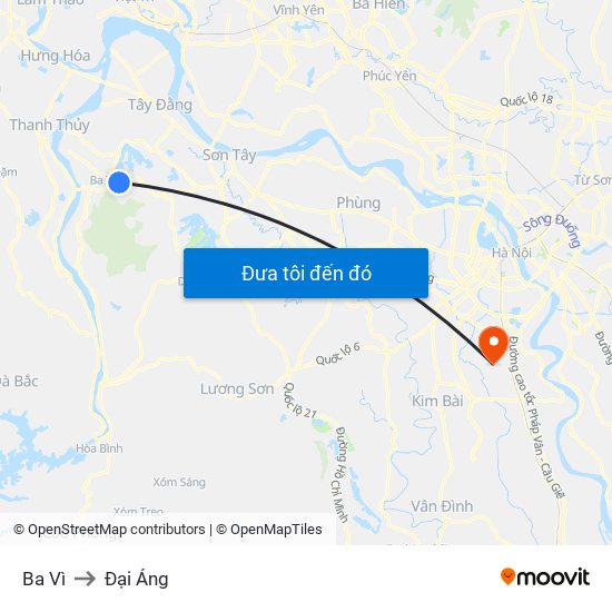 Ba Vì to Đại Áng map