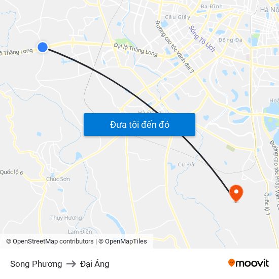 Song Phương to Đại Áng map