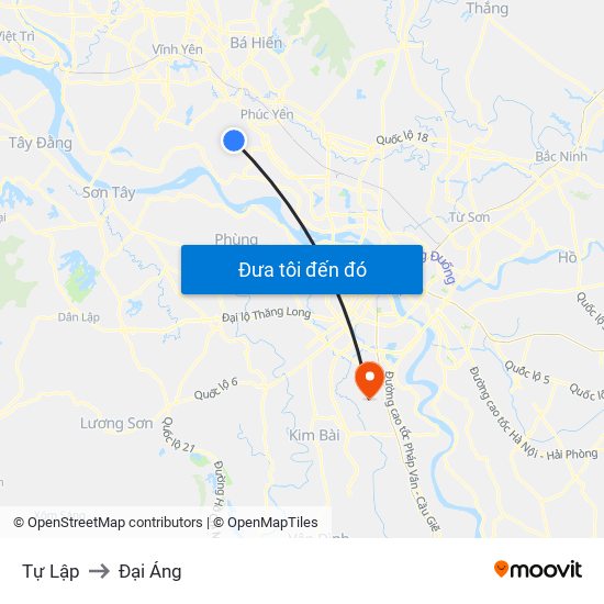 Tự Lập to Đại Áng map