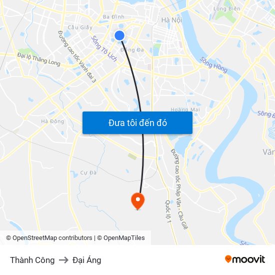 Thành Công to Đại Áng map