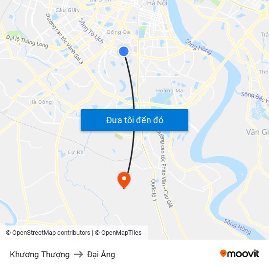 Khương Thượng to Đại Áng map