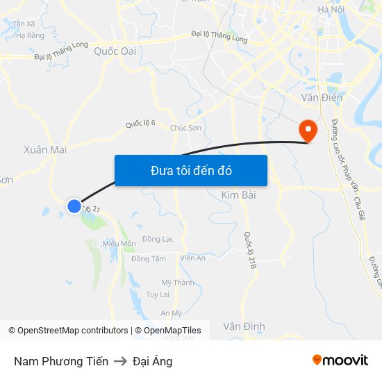 Nam Phương Tiến to Đại Áng map