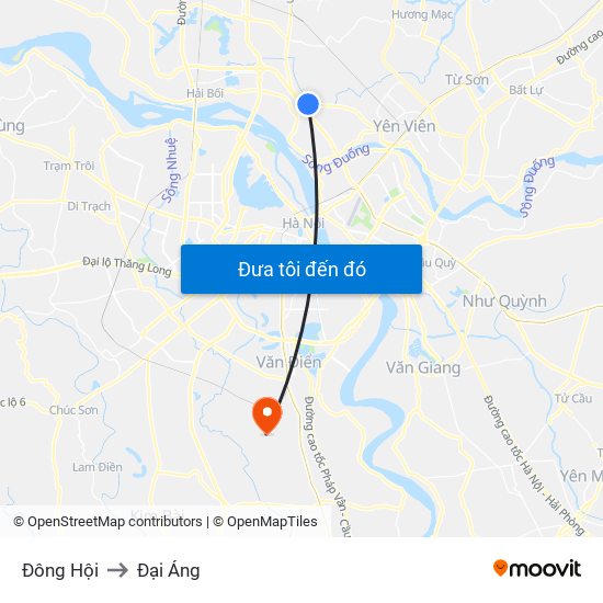 Đông Hội to Đại Áng map