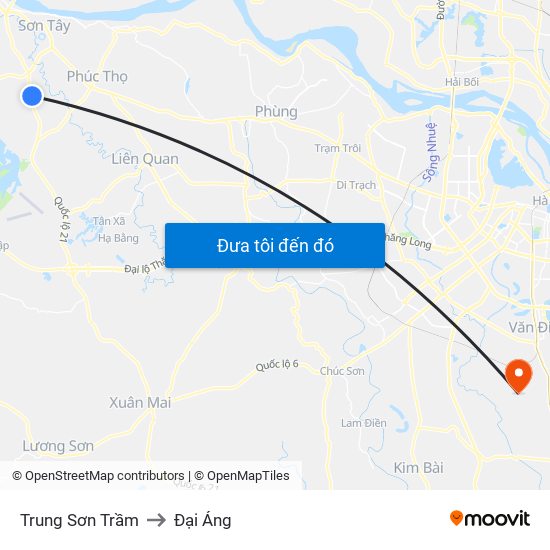 Trung Sơn Trầm to Đại Áng map