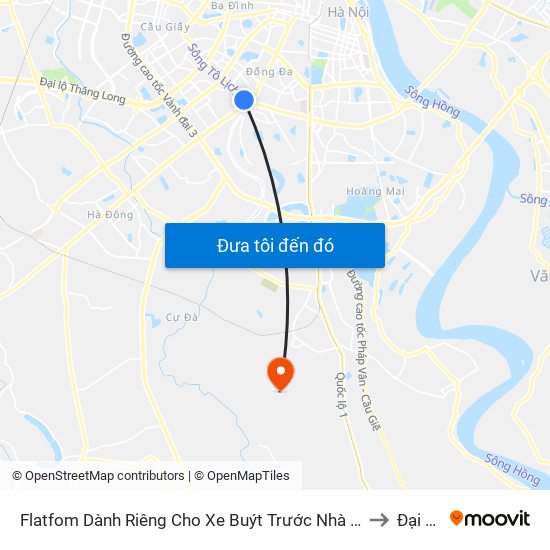 Flatfom Dành Riêng Cho Xe Buýt Trước Nhà 45 Đường Láng to Đại Áng map