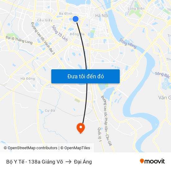 Bộ Y Tế - 138a Giảng Võ to Đại Áng map