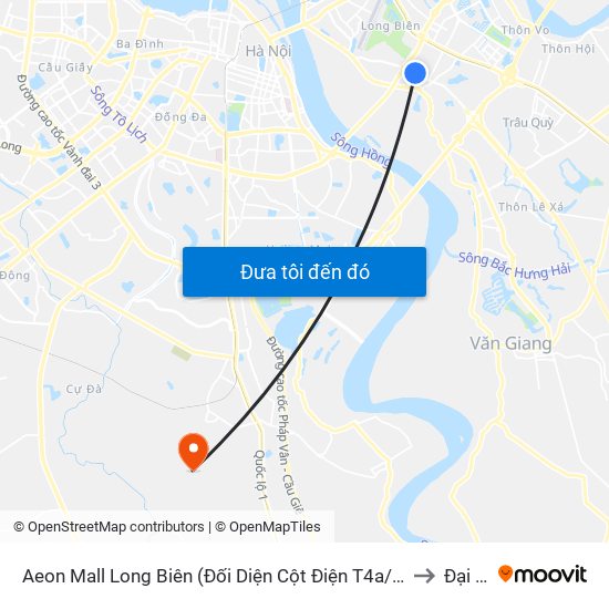 Aeon Mall Long Biên (Đối Diện Cột Điện T4a/2a-B Đường Cổ Linh) to Đại Áng map