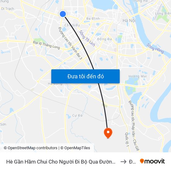 2b Phạm Văn Đồng to Đại Áng map