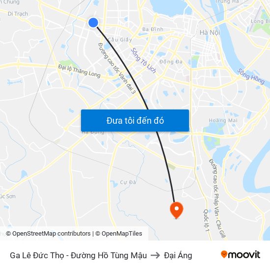 Ga Lê Đức Thọ - Đường Hồ Tùng Mậu to Đại Áng map