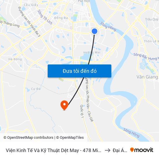 Viện Kinh Tế Và Kỹ Thuật Dệt May - 478 Minh Khai to Đại Áng map