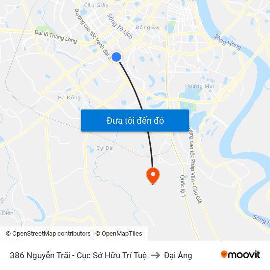 386 Nguyễn Trãi - Cục Sở Hữu Trí Tuệ to Đại Áng map