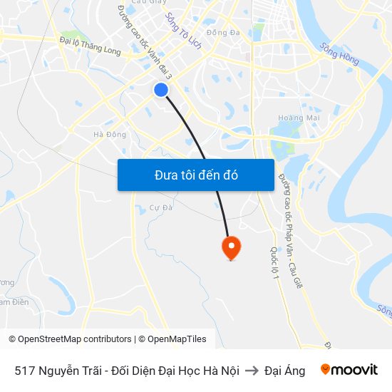 517 Nguyễn Trãi - Đối Diện Đại Học Hà Nội to Đại Áng map