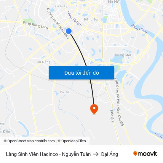 Làng Sinh Viên Hacinco - Nguyễn Tuân to Đại Áng map