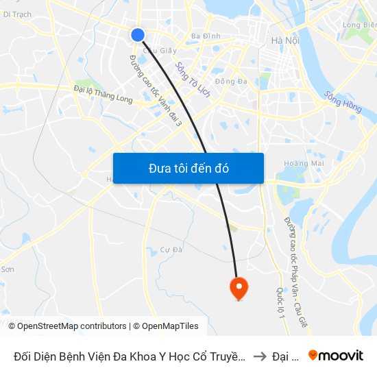 Đối Diện Bệnh Viện Đa Khoa Y Học Cổ Truyền - Phạm Hùng to Đại Áng map