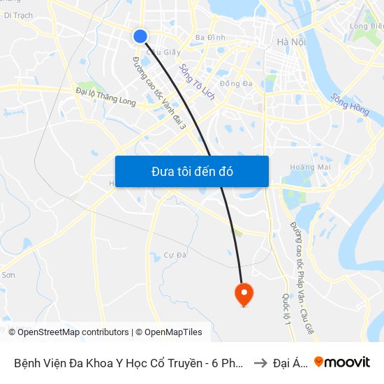 Công Ty Miwon - Phạm Hùng to Đại Áng map