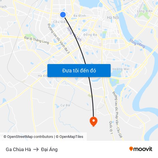 Ga Chùa Hà to Đại Áng map